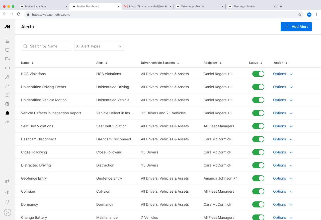 Introducing driver alerts proactive driver management Motive