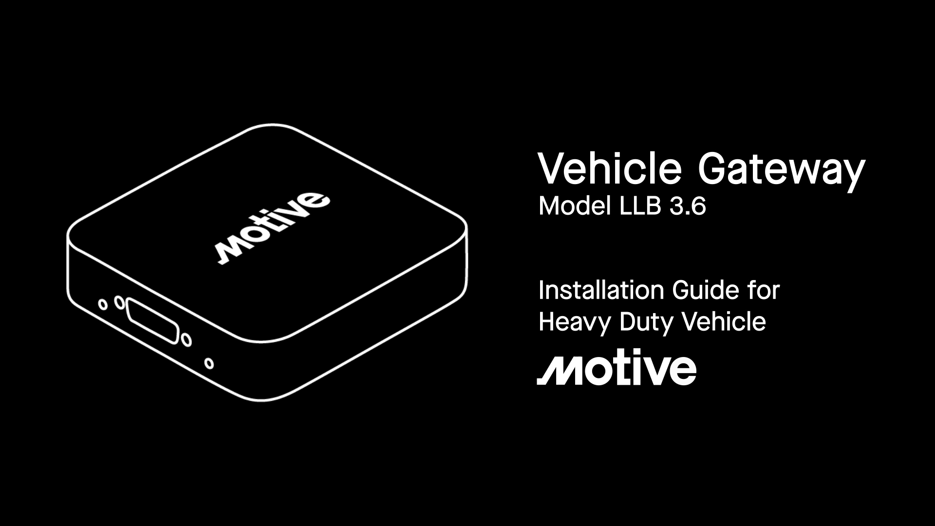 Vehicle Gateway installation and support | Motive