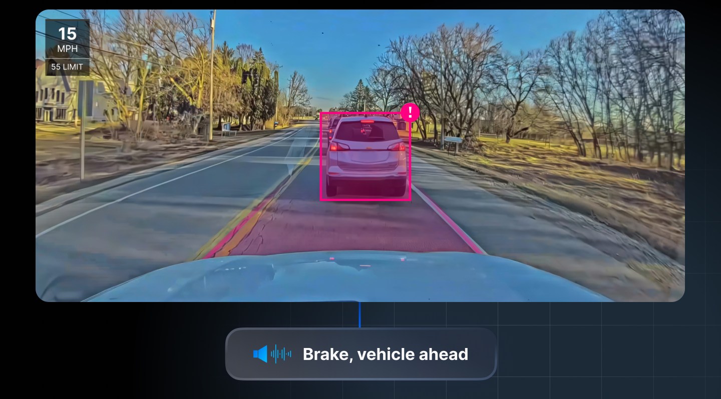 Forward Collision Warning AI helps prevent rear-end crashes.