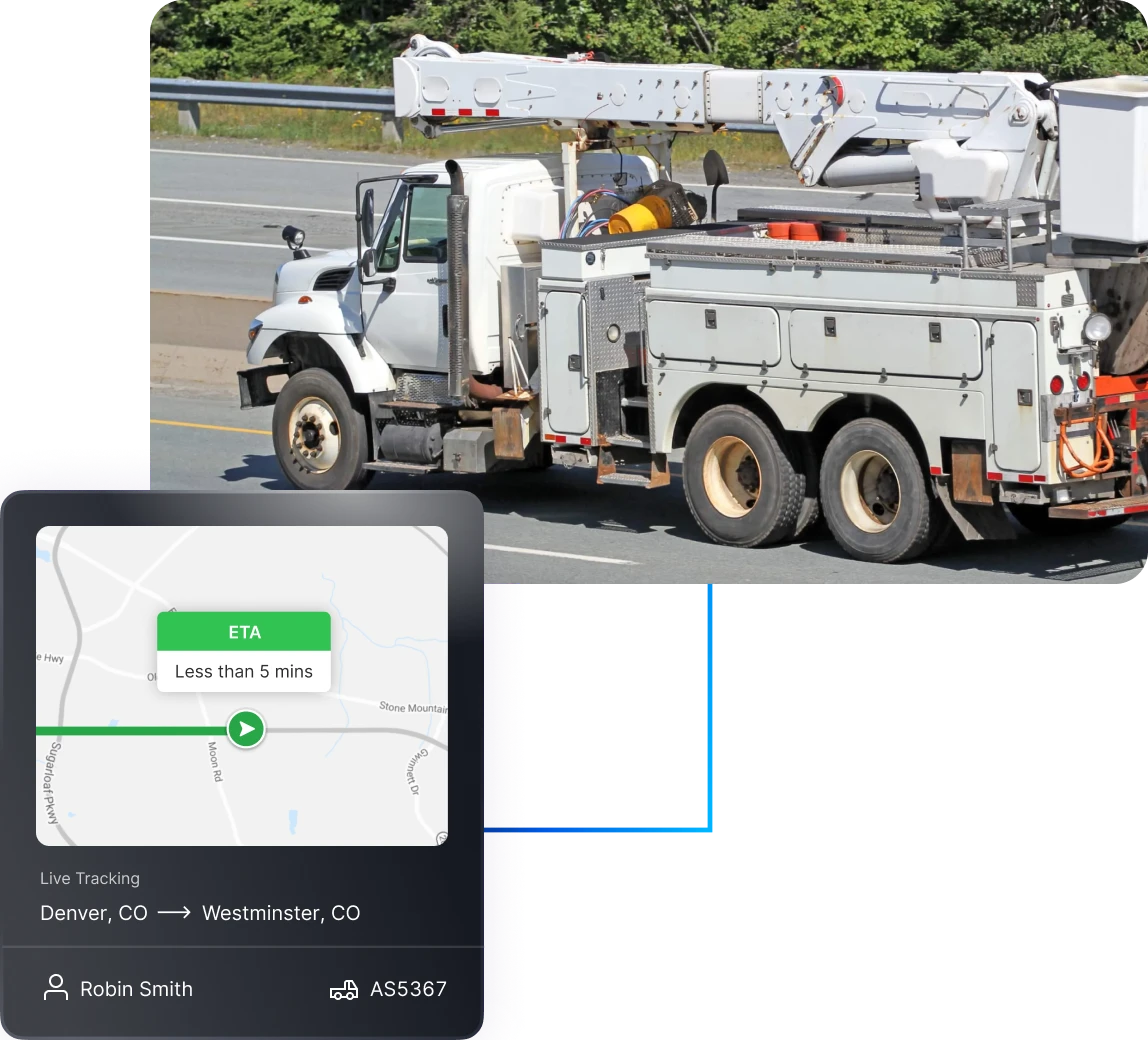 bucket truck tracking in motive app