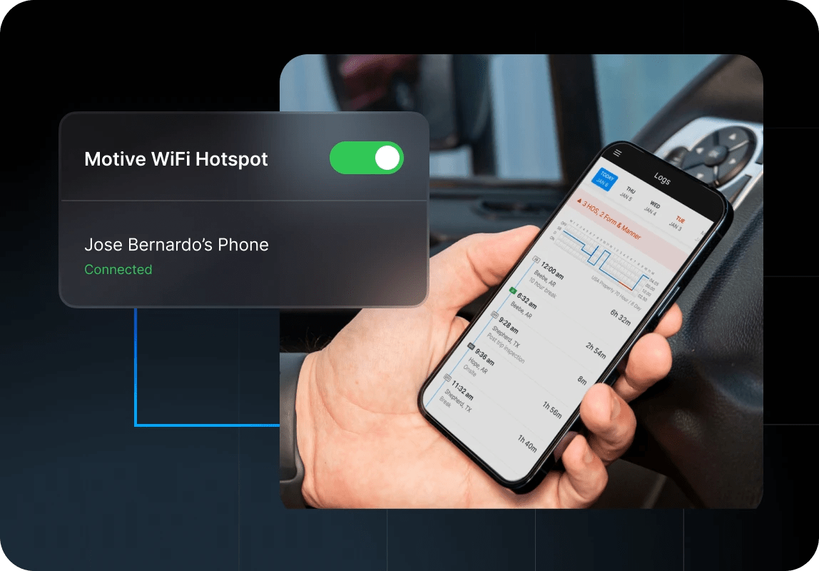 Easy connectivity to Motive's WiFi Hotspot