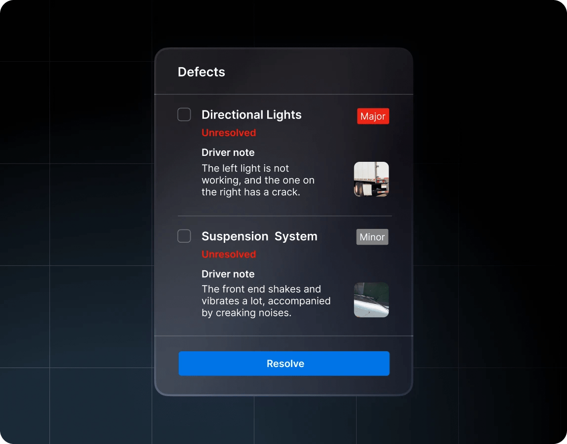 defects and oos issues with vehicles