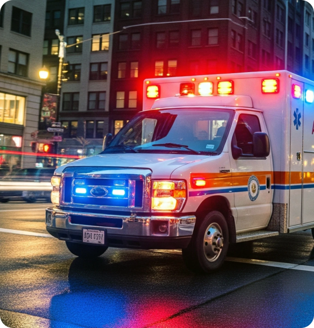 ambulance with flashing lights