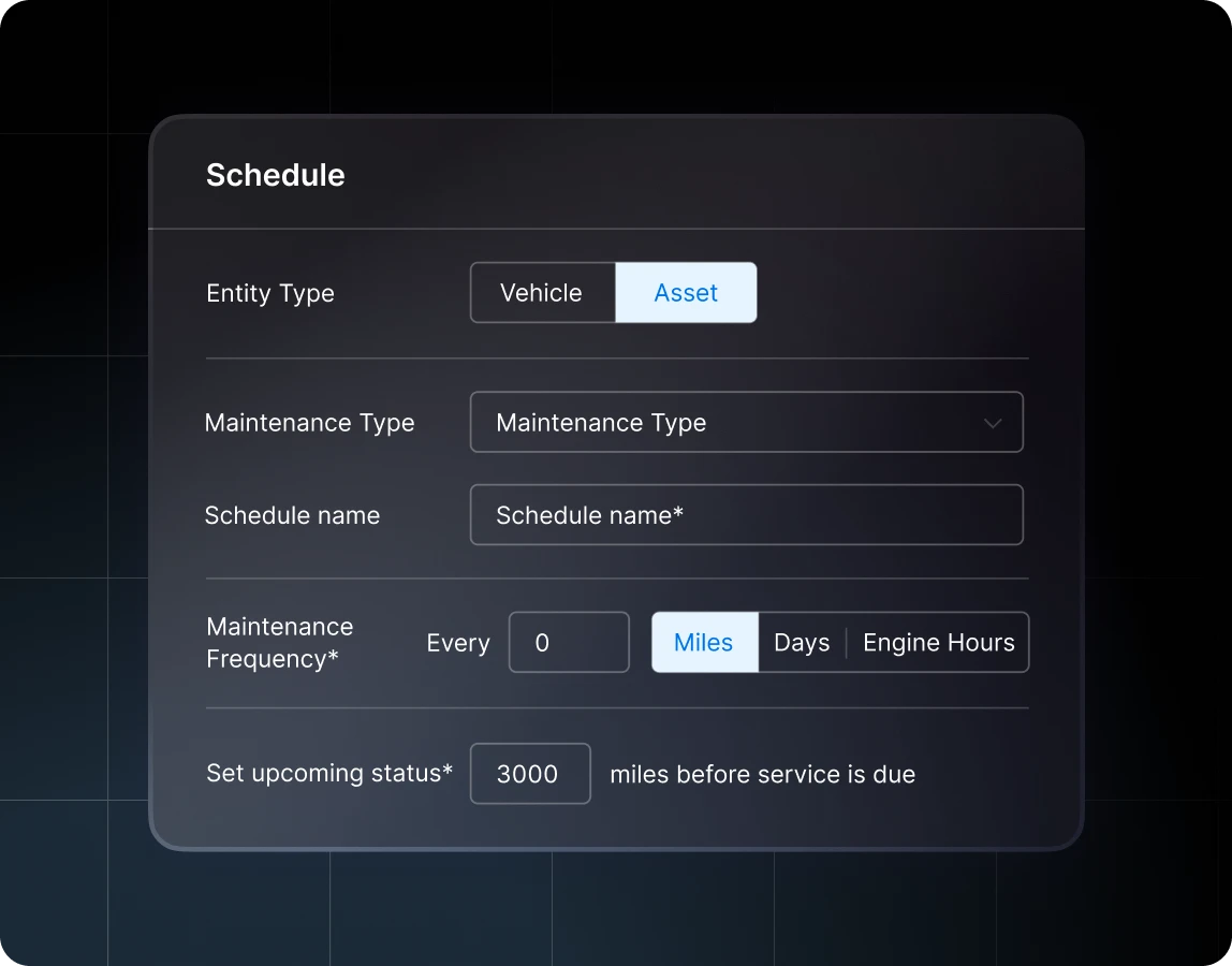 fleet maintenance schedule in app