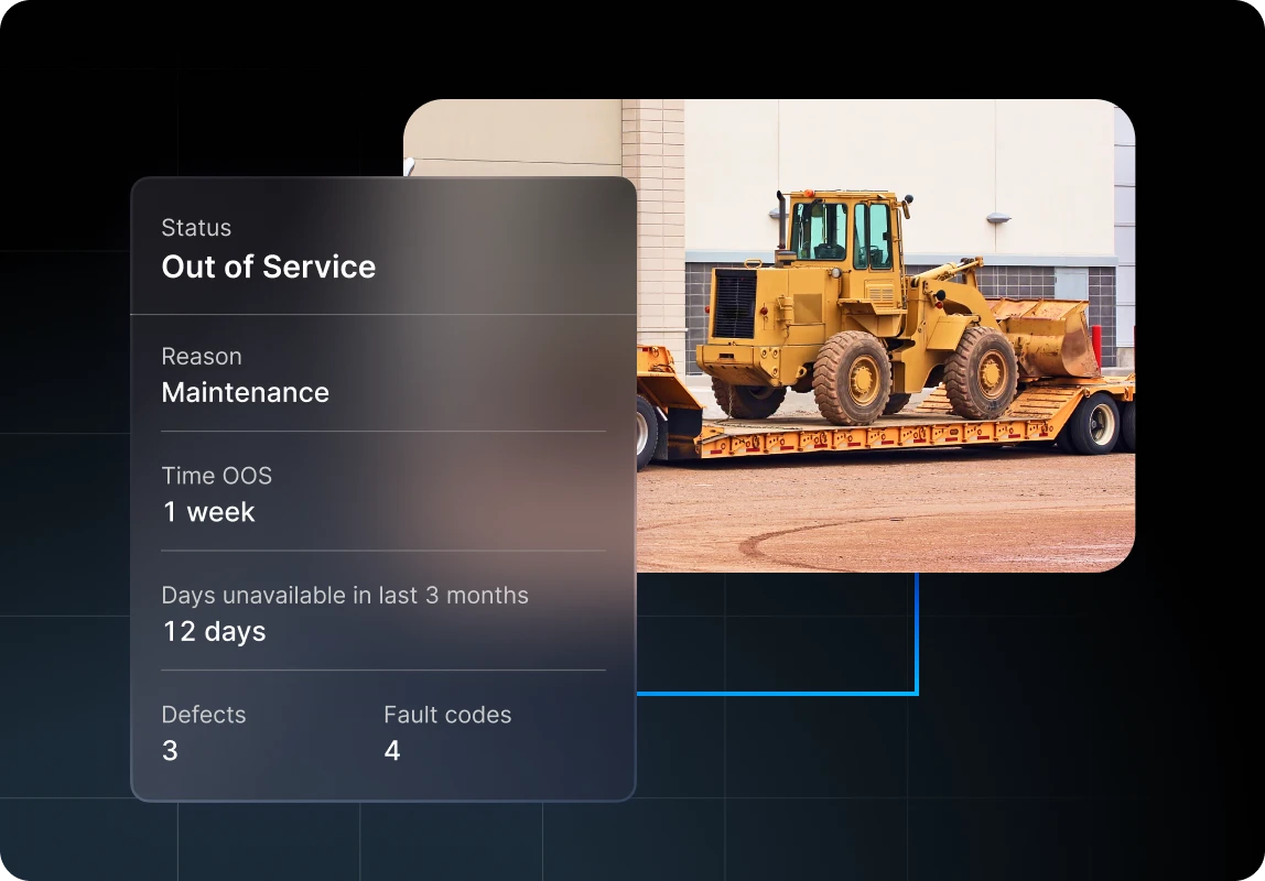 fleet maintenance status showing out of service status details
