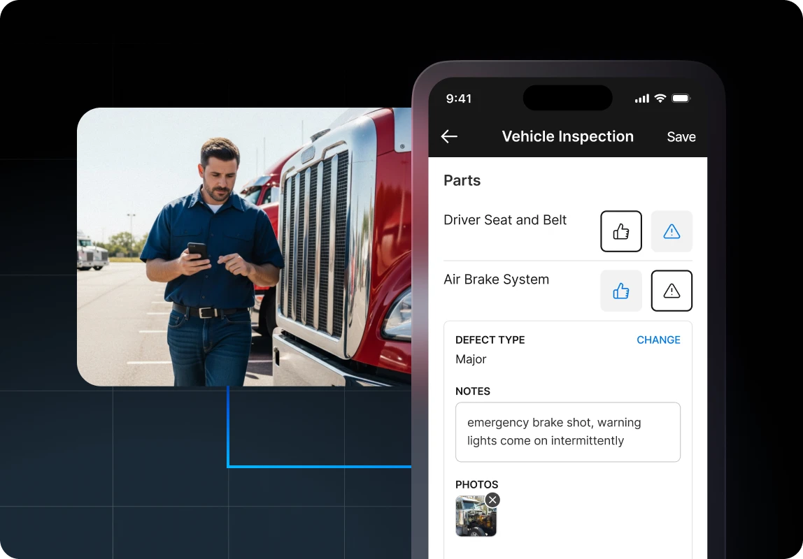 vehicle inspection reporting in maintenance system