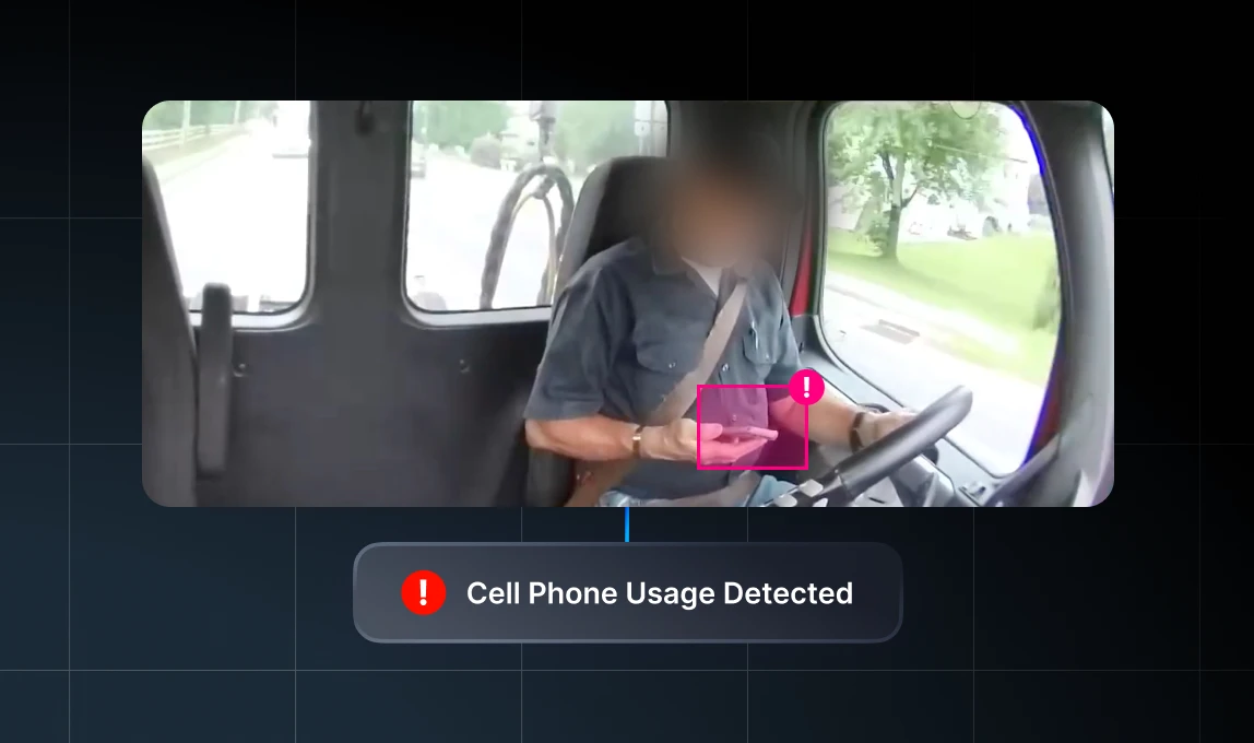cell phone usage alert from dashcam in motive app