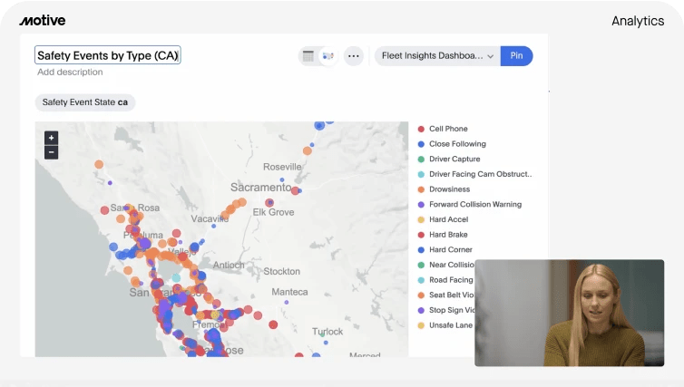 motive analytics product walkthrough with map in background