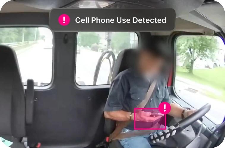 cell phone use detected by ai dashcam photo