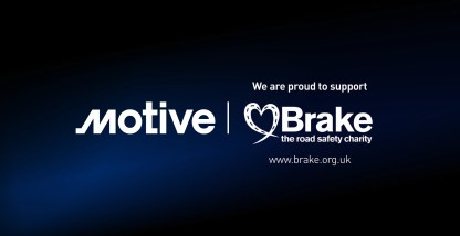 Motive announces new corporate charity partnership with Brake to champion road safety.