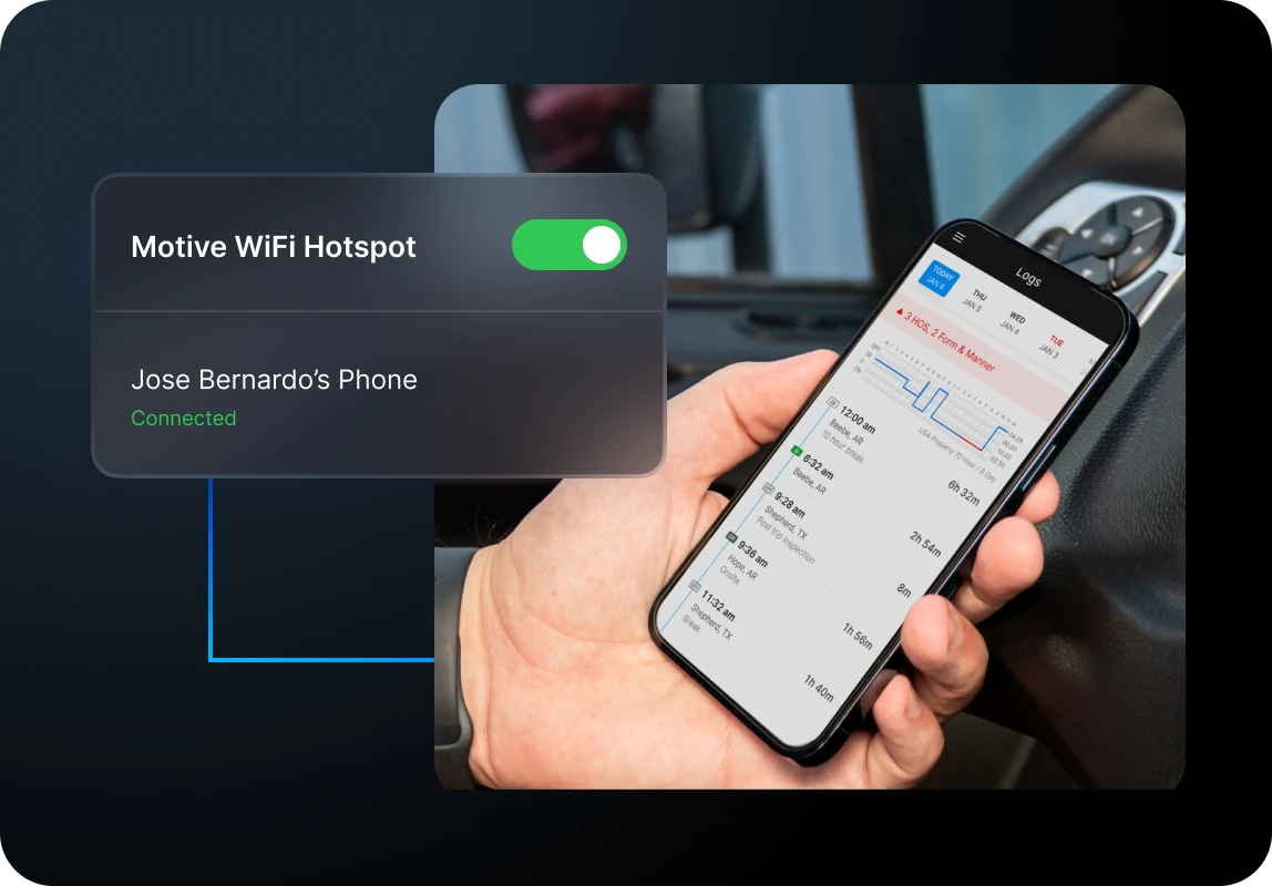 Easy connectivity to Motive's WiFi Hotspot