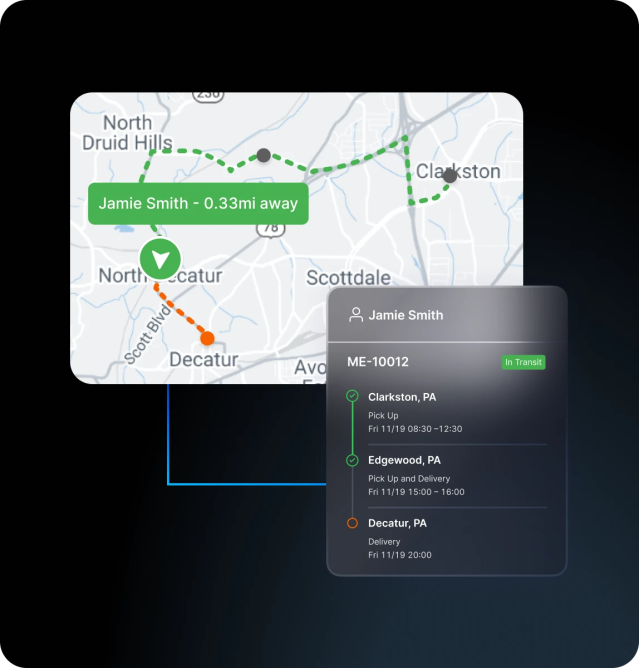dispatch board map and driver information