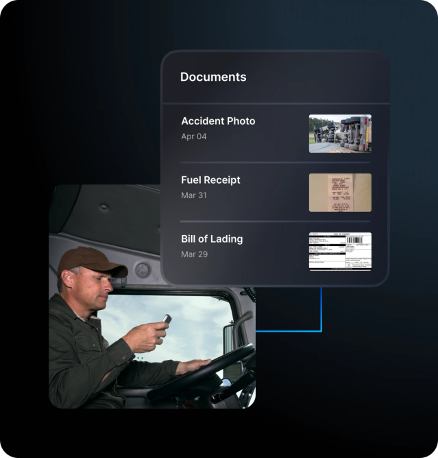 truck driver tracking dispatches from truck on app