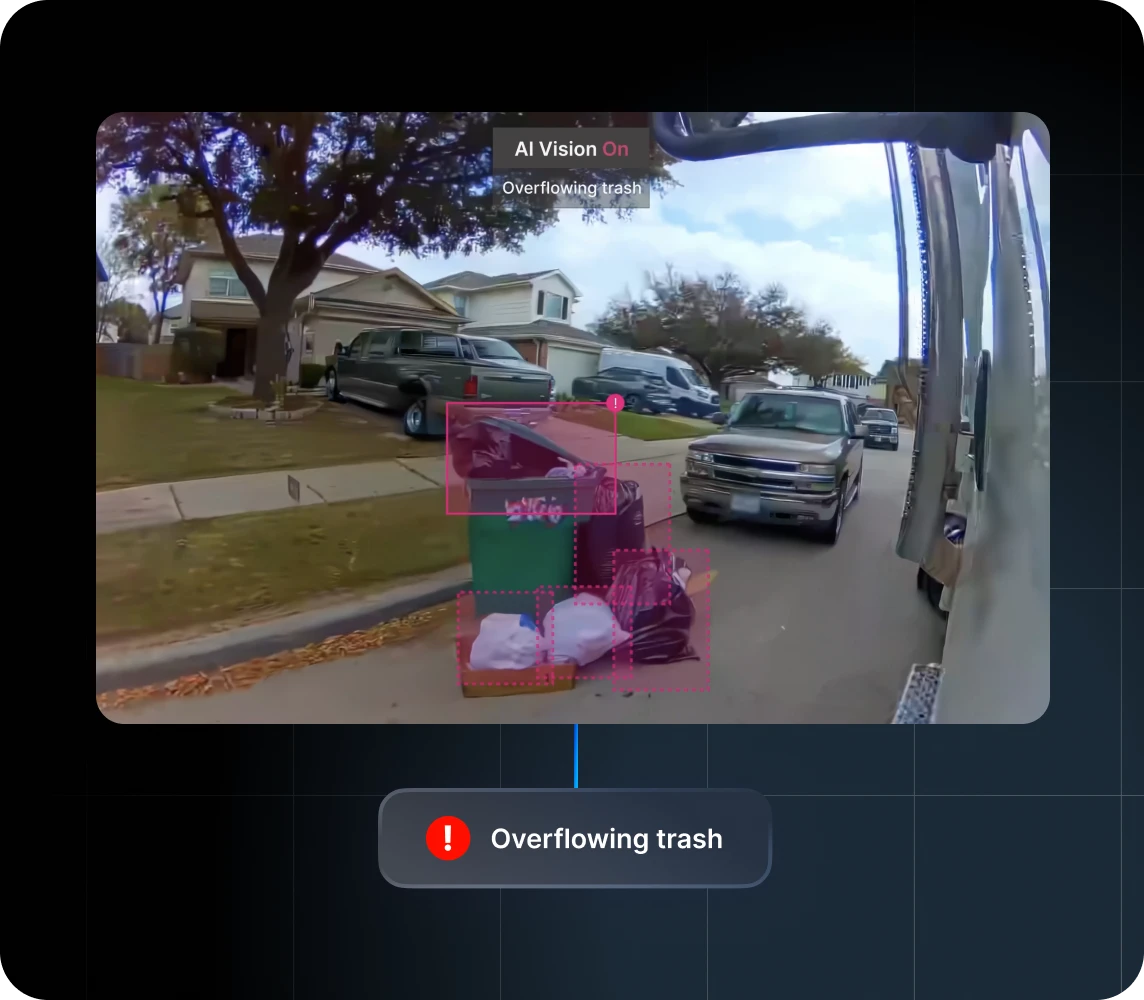 AI vision overflowing trashcan alert