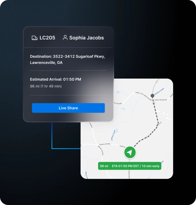 dynamic etas to give real-time dispatch updates with gps