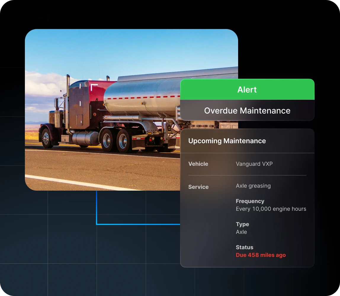 overdue vehicle maintenance alert in Motive fleet management software