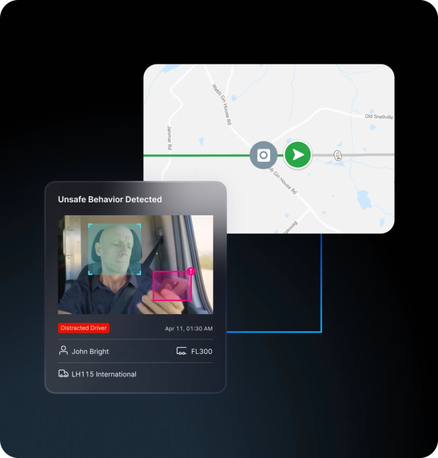 fleet management and driver safety screen