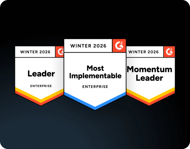 Motive badges in G2 winter 2026 - enterprise leader in fleet management, most implementable, and momentum leader