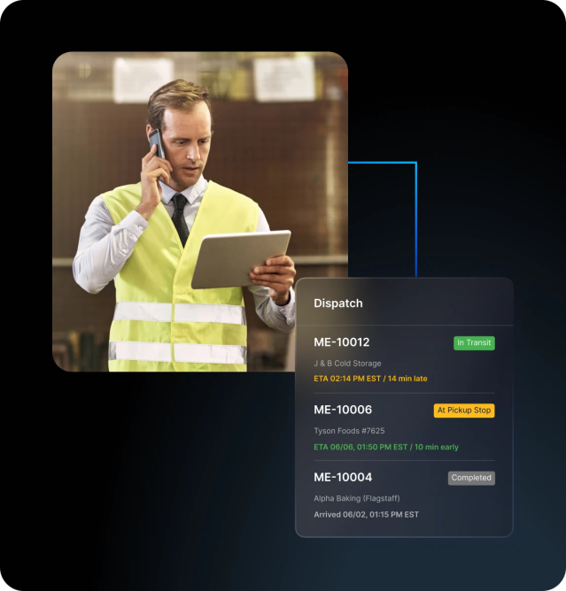 dispatcher delivery management dashboard