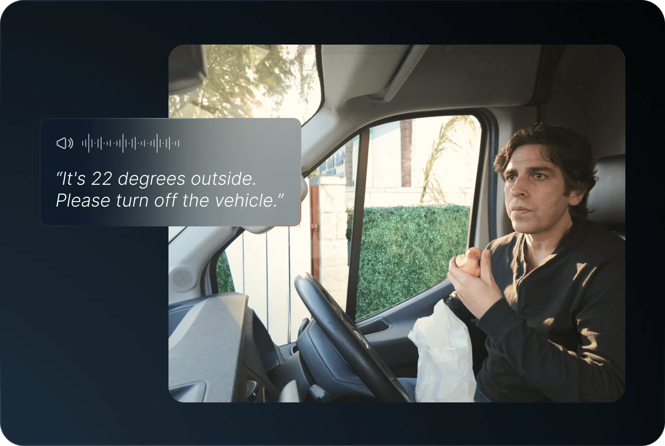 ai automation alerting driver of unnecessary idling