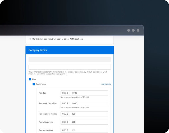 Customizable spend controls