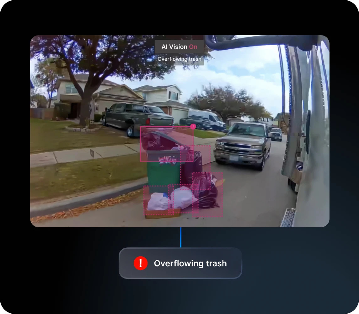 AI vision overflowing trashcan alert