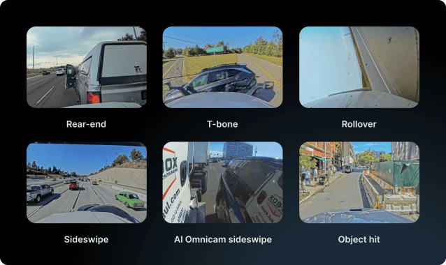 image of 6 different types of accidents being detected