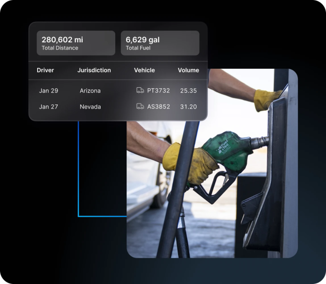 total distance and fuel consumed by ifta jurisdiction and vehicle in app