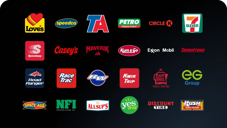 logo grid with companies motive card can be used for fuel & maintenance discounts