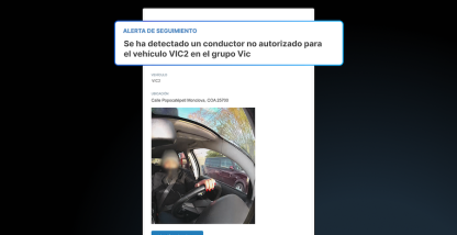 Detecta amenazas más rápido con las Alertas de Conductor Desconocido en tiempo real.