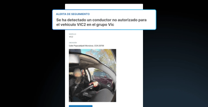 Detecta amenazas más rápido con las Alertas de Conductor Desconocido en tiempo real.