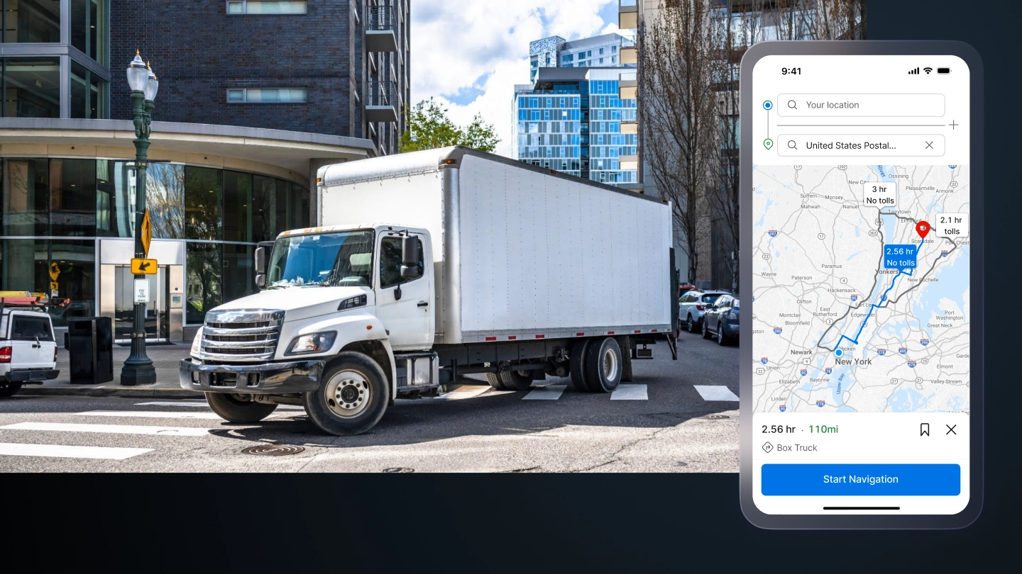 Embedded commercial navigation, now available in the Motive Driver App.