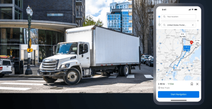 Embedded commercial navigation, now available in the Motive Driver App.