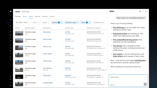Atlas breaks down information in the Motive platform into an easy to understand briefing.
