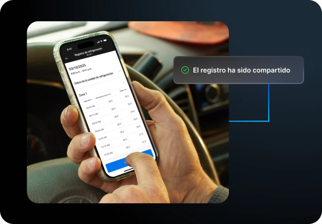 Rastreo de reefer en la app de Motive desde un dispositivo móvil