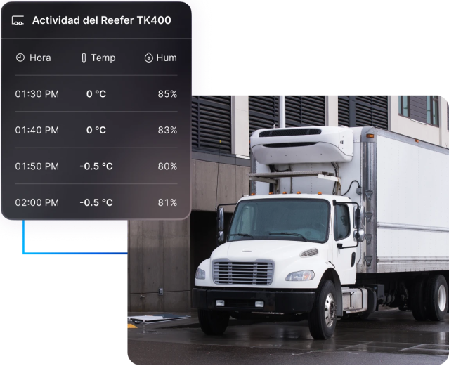 Monitoreo de actividad de camión de caja refrigerada
