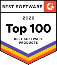 G2 Best Software 2026 – Top 100 Best Software Products badge