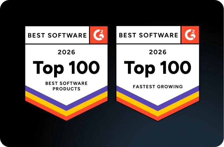 Motive wins two 2026 G2 Best Software badges for Top 100 Best Software Products and Top 100 Fastest Growing.
