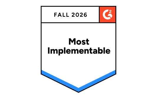G2 Fall 2026 Most Implementable badge for SMB, mid-market, and Enterprise fleet management software