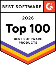 G2 Best Software 2026 – Top 100 Best Software Products badge