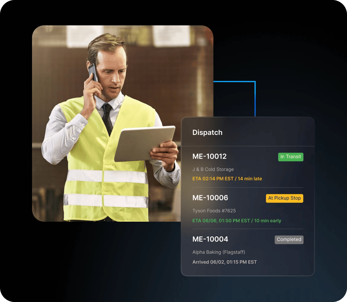 dispatcher delivery management dashboard
