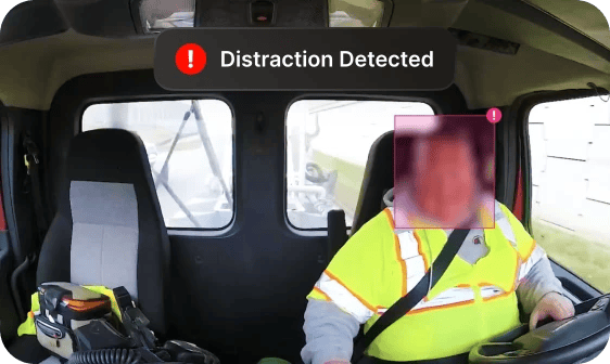 distracted driver with Distraction Detected alert