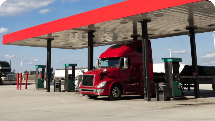 truck at gas station