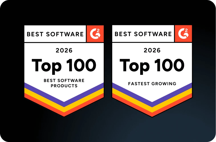 Motive wins two 2026 G2 Best Software badges for Top 100 Best Software Products and Top 100 Fastest Growing.
