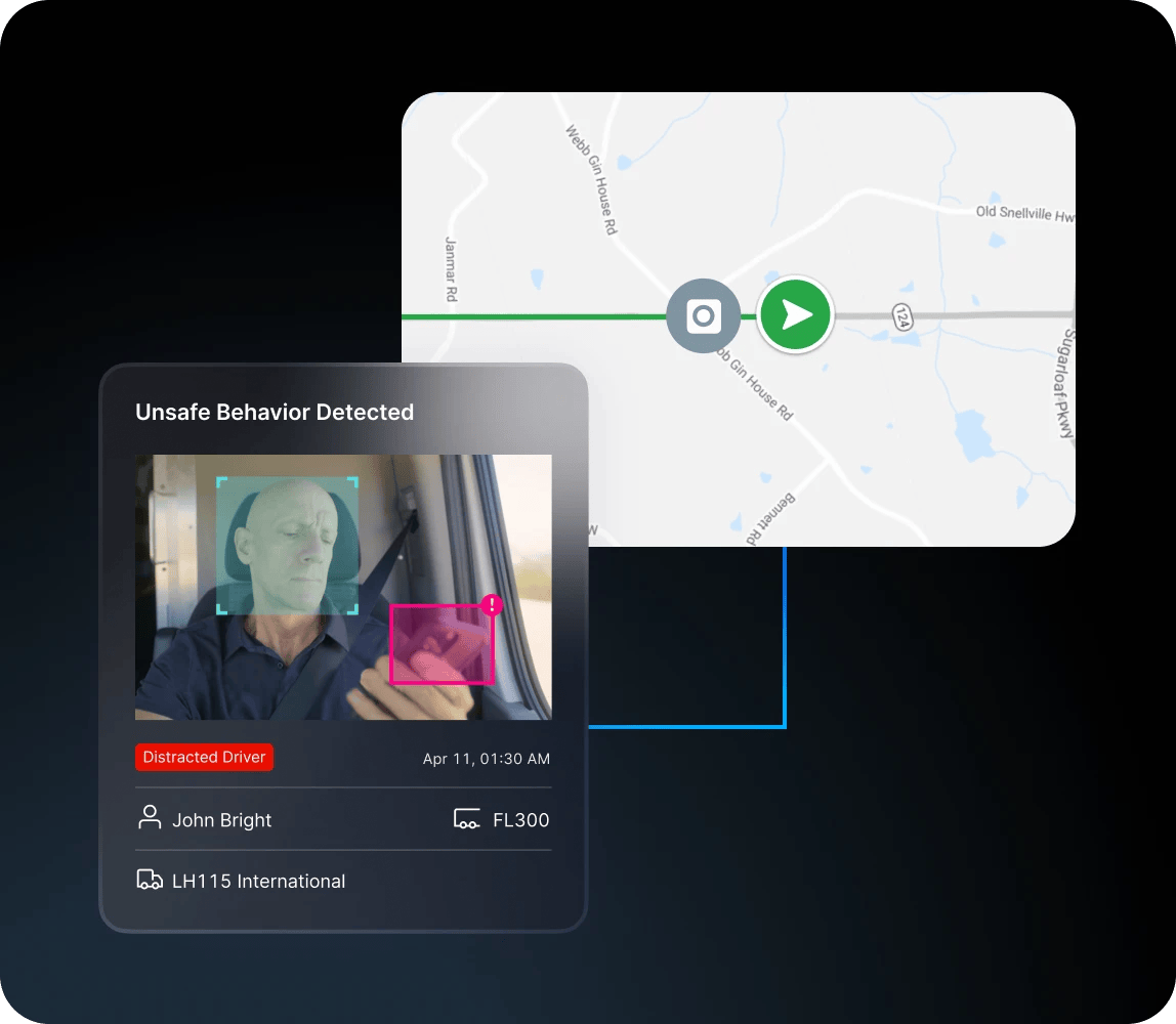 fleet management and driver safety screen